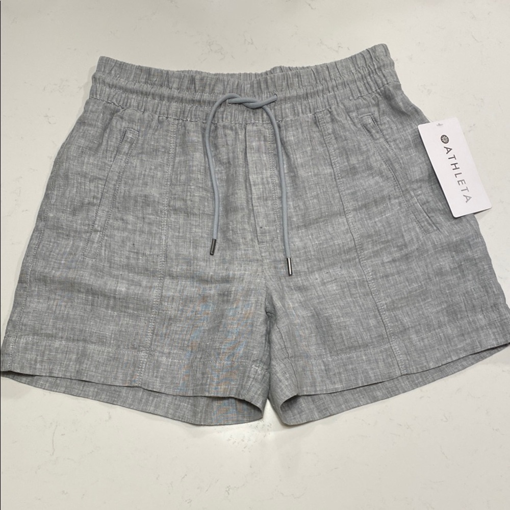 Athleta Retreat Linen Mid Rise Short